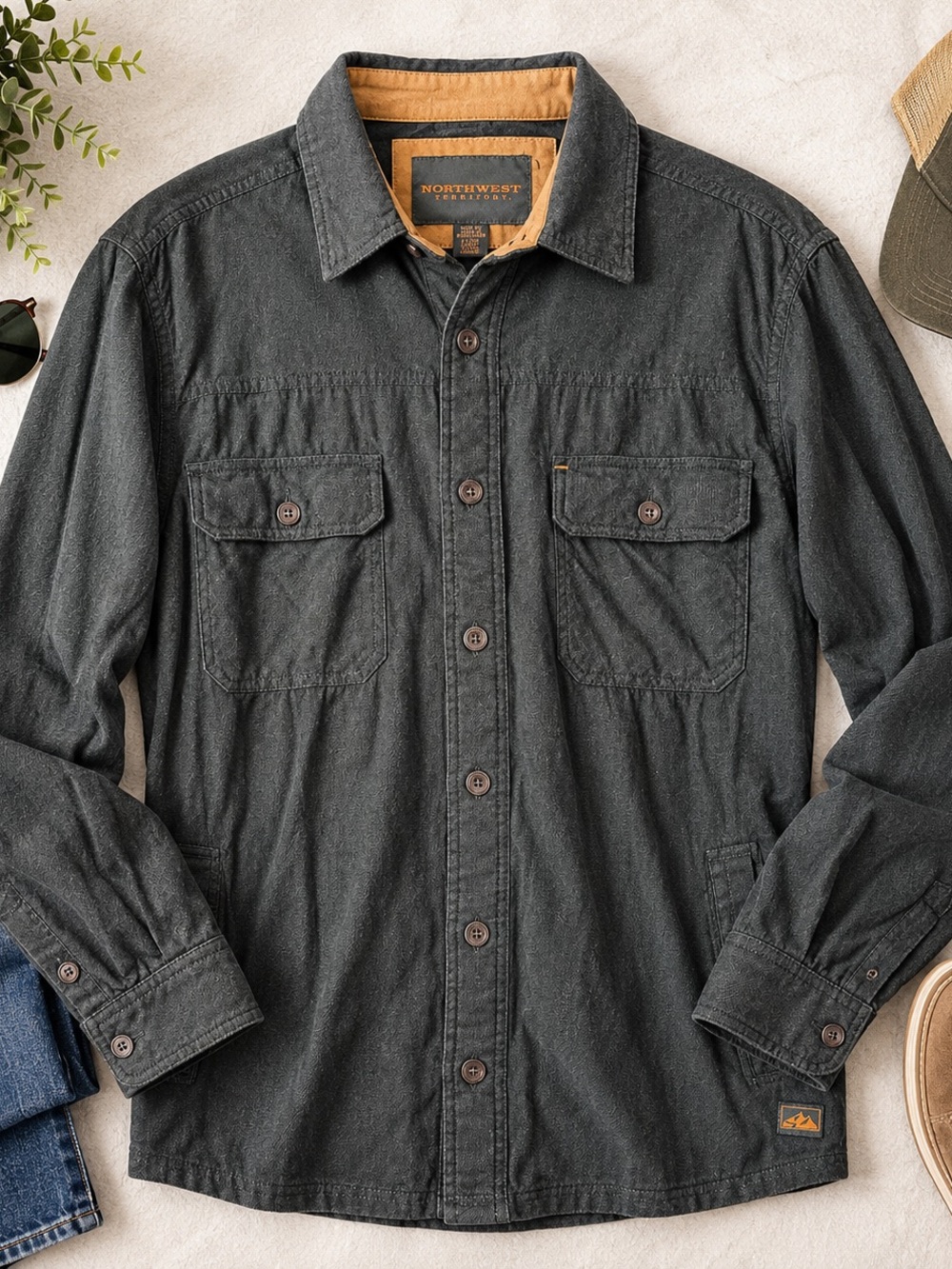 Northwest Territory Men's Dark Charcoal Button-Up Shirt Jacket
